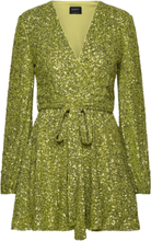 Sequin Bellissa Dress Kort Kjole Green Bardot