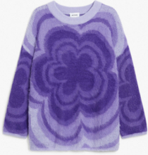Oversized soft knit sweater - Purple