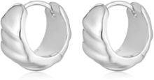 The Hammered Ridged Huggies- Silver Accessories Jewellery Earrings Hoops Sølv LUV AJ*Betinget Tilbud