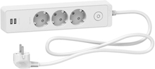 Schneider Electric Grenuttak med bryter og USB-uttak 3-veis Hvit