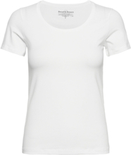 T-Shirt Cotton Stretch T-shirts & Tops Short-sleeved Hvit Bread & Boxers*Betinget Tilbud