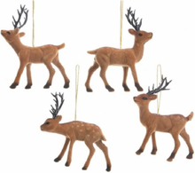 Set van 4x stuks kerstboom hangers rendieren 13 cm