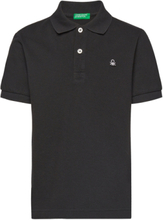 Short Sleeves T-Shirt T-shirts Polo Shirts Short-sleeved Polo Shirts Svart United Colors Of Benetton*Betinget Tilbud