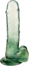 Crystal Pleasures Dual Color Green 18cm Dildo med sugekop