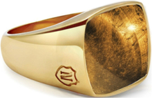 Men's Gold Signet Ring With Brown Tiger Eye Ring Smykker Gold Nialaya