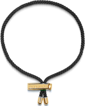Men's Black String Bracelet With Adjustable Gold Lock Armbånd Smykker Gull Nialaya*Betinget Tilbud