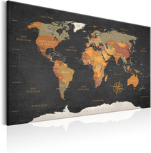Canvas Tavla - World Map: Secrets of the Earth - 60x40