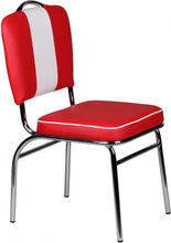 Spisestol Faux læder amerikansk spisestue Retro rød hvid stol betrukket
