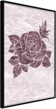 Inramad Poster / Tavla - Monochromatic Rose - 20x30 Svart ram