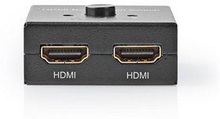 Nedis HDMI - Switch | 3-Port port(s) | 1x HDMI- Ingång / 2x HDMI- Ingång | 1x HDMI- utgång / 2x HDMI- utgång | 4K@60Hz | 6 Gbps | Metall | Antracit
