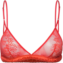 Lace Satin Triangle Bralette Lingerie Bras & Tops Soft Bras Non Wired Bras Red Understatement Underwear