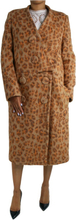Stella McCartney Orange Leopard Print Coat med store knapper