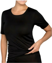 Sort Lady Avenue Silk Jersey - T-Shirt Undertøy D