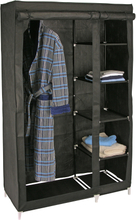 2x stuks zolder/bijzet/camping opvouwbare kledingkasten zwart met 5 legplanken 180 cm