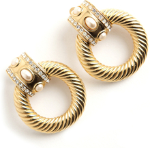 Golden door knocker earrings