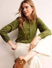 Marina Besticktes Hemd Damen Boden, Eintagsfliege, Bestickt
