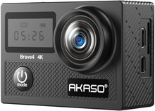 AKASO Brave 4 Action Kamera Ultra HD 4K WiFi m. Digital Zoom - Sort