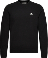 Tay Badge Lambswool Jumper Tops Knitwear Round Necks Black Double A By Wood Wood
