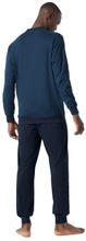 Schiesser Essential Nightwear Pyjamas Crew Neck Blå/Blå bomuld Large Herre