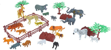 Plastic speelgoed wilde dieren - in emmer - 36-delig - met accessoires