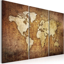 Lærredstryk World Map: Brown Texture