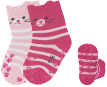 Sterntaler ABS-sokker til småbørn Twin Pack Cat Face Pink