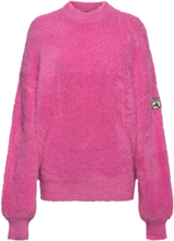 Printed Fluffy Knit Shirt Designers Knitwear Jumpers Pink ROTATE Birger Christensen