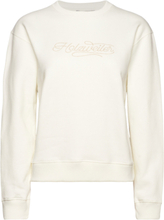 Evoke Embroidery Crew Designers Sweatshirts & Hoodies Sweatshirts White HOLZWEILER