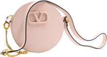 Valentino Garavan Roll Round Crossbody Bag og Pastel Pink Leather