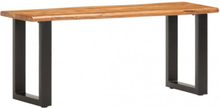 Bänk med levande kant 110 cm massivt akaciaträ och stål