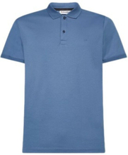 Blå Calvin Klein glatt bomulls slank polo med CK logo-blå t-skjorter