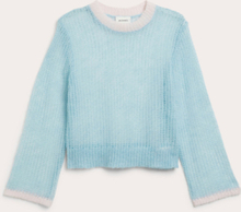 Oversized sheer knitted sweater - Blue
