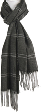 Zwarte sjaal met ruitpatroon in grijs