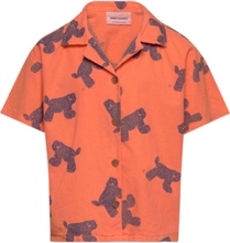 Vertical Stripes Woven Shirt Tops Shirts Short-sleeved Shirts Orange Bobo Choses