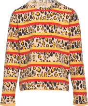 Leopard Stripe Aop Ls Tee T-shirts Long-sleeved T-shirts Multi/mønstret Mini Rodini*Betinget Tilbud