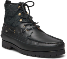 Ranger Mid Leather & Quilted Canvas Boot Snørestøvler Black Polo Ralph Lauren
