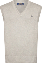 Big Fit Cotton Sweater Vest Tops Knitwear Knitted Vests Grey Polo Ralph Lauren