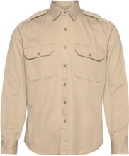 Classic Fit Twill Workshirt Tops Shirts Casual Beige Polo Ralph Lauren