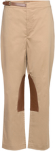 Leather-Trim Stretch Sateen Jodhpur Trou Bottoms Trousers Straight Leg Beige Lauren Ralph Lauren