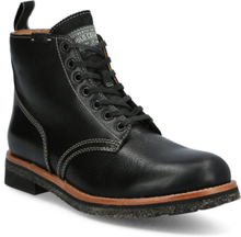 Tumbled Leather Boot Snørestøvler Black Polo Ralph Lauren