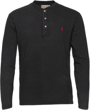 Slub Jersey Henley Shirt Tops T-Langærmet Skjorte Black Polo Ralph Lauren