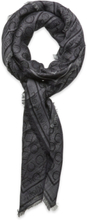 Monogram Jacquard Scarf 130X130 Accessories Scarves Lightweight Scarves Black Calvin Klein