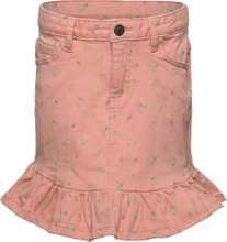 Skirt Aop Twill Dresses & Skirts Skirts Denim Skirts Pink Minymo