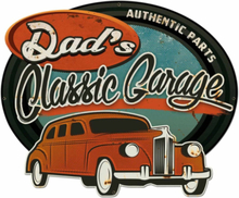Dad's Classic Garage Retro Zwaar Metalen Bord 50 x 42 cm