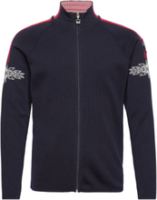 Spirit Masculine Jacket Knitwear Half Zip Pullover Blå Dale Of Norway*Betinget Tilbud