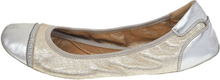 Prada Sport Gold/Silver Leather Scrunch Ballet Flats