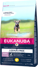 Sparpaket Eukanuba Puppy 2 x 3 kg - Grain Free Puppy Small / Medium Breed Huhn