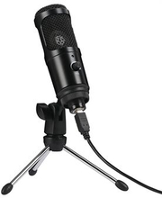 USB-mikrofonkondensator Desktop Metal stativ Stand Kit Studio Mic til streaming, podcasting, vokalop