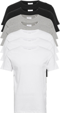 Basic O-Neck Tee S/S 7 Pack T-shirts Short-sleeved Hvit Lindbergh*Betinget Tilbud