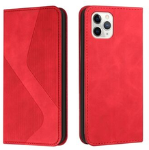 Fall-proof Magnetic Auto-absorbed S-shaped Texture Leather Wallet Stand Case for iPhone 11 Pro